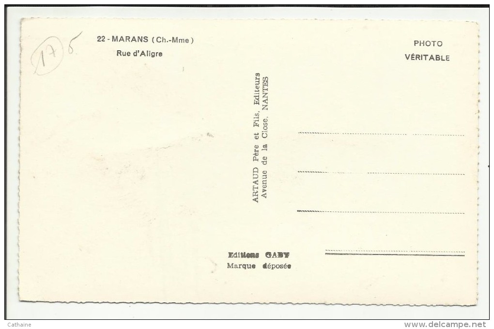 17 . MARANS . RUE D ALIGRE . COMMERCES . TABAC . - Autres & Non Classés