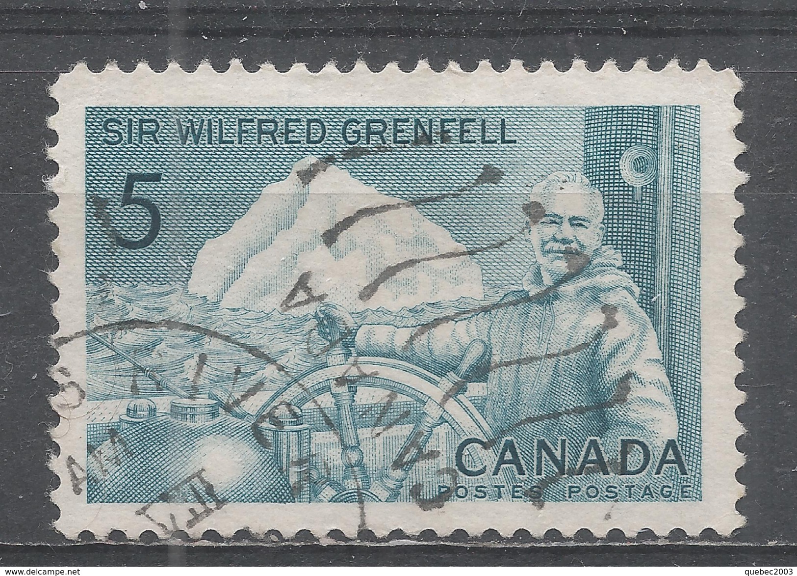 Canada 1965. Scott #438 (U) Sir Wilfred Grenfell At Wheel Of Hospital Ship Strathcona II ** Complete Issue - Oblitérés