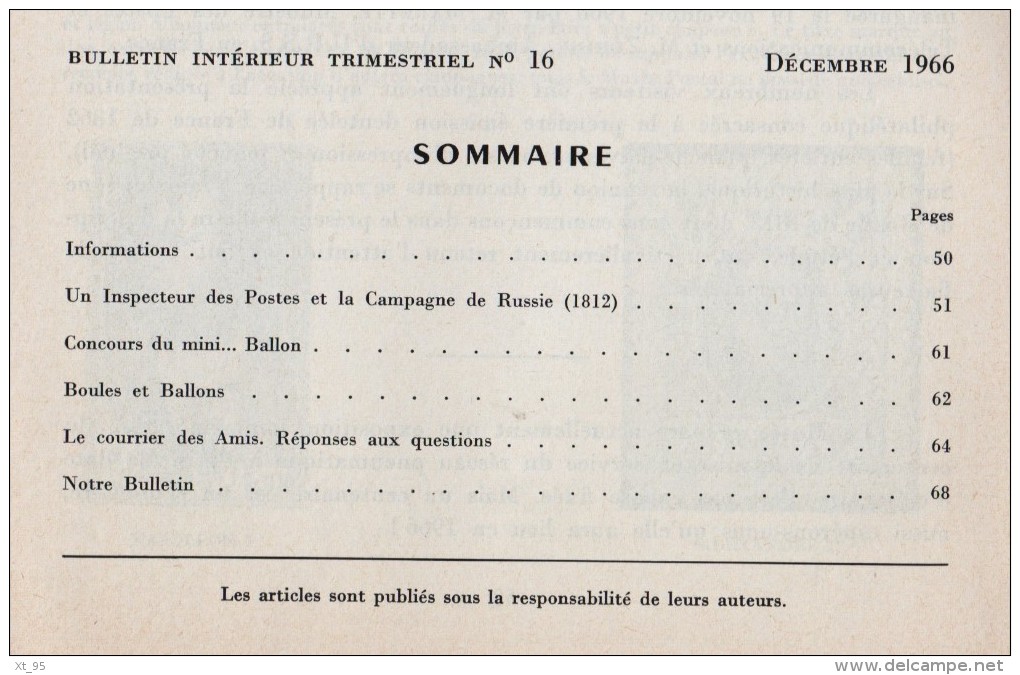 Bulletin De La Societe Des Amis Du Musee Postal - Anne 1966 - 4 Numeros - 13 à 16 - Altri & Non Classificati