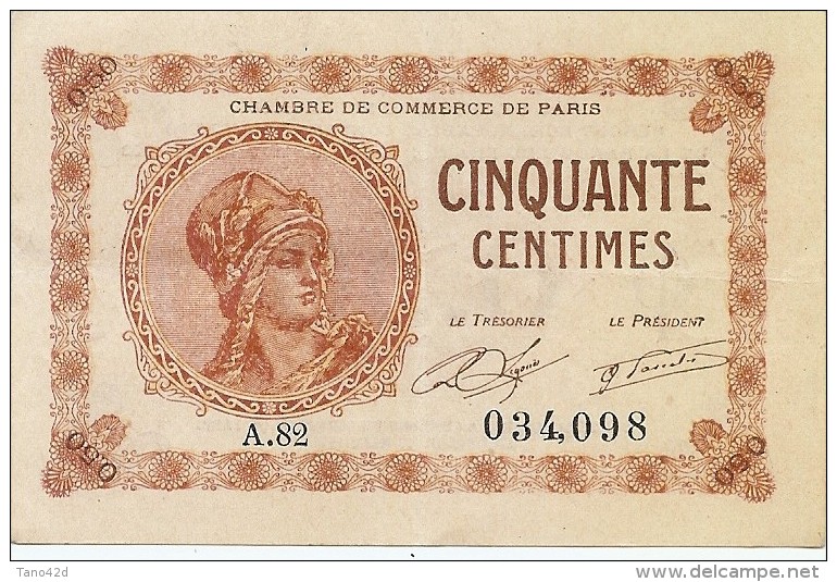 LBR20 - 3 BILLETS DE LA CHAMBRE DE COMMERCE DE PARIS DELIBERATION 10 MARS 1920 - Handelskammer