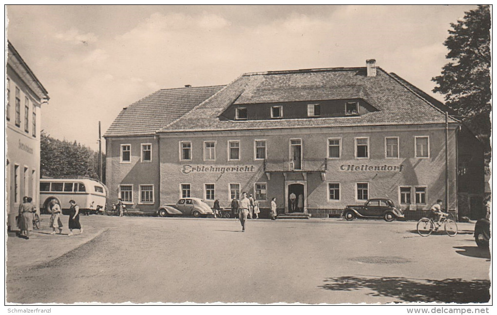 AK Hellendorf Gasthof Erbgericht Bus Gottleuba Berggiesshübel Bahratal Markersbach Oelsen Rosenthal Bielatal Peterswald - Markersbach