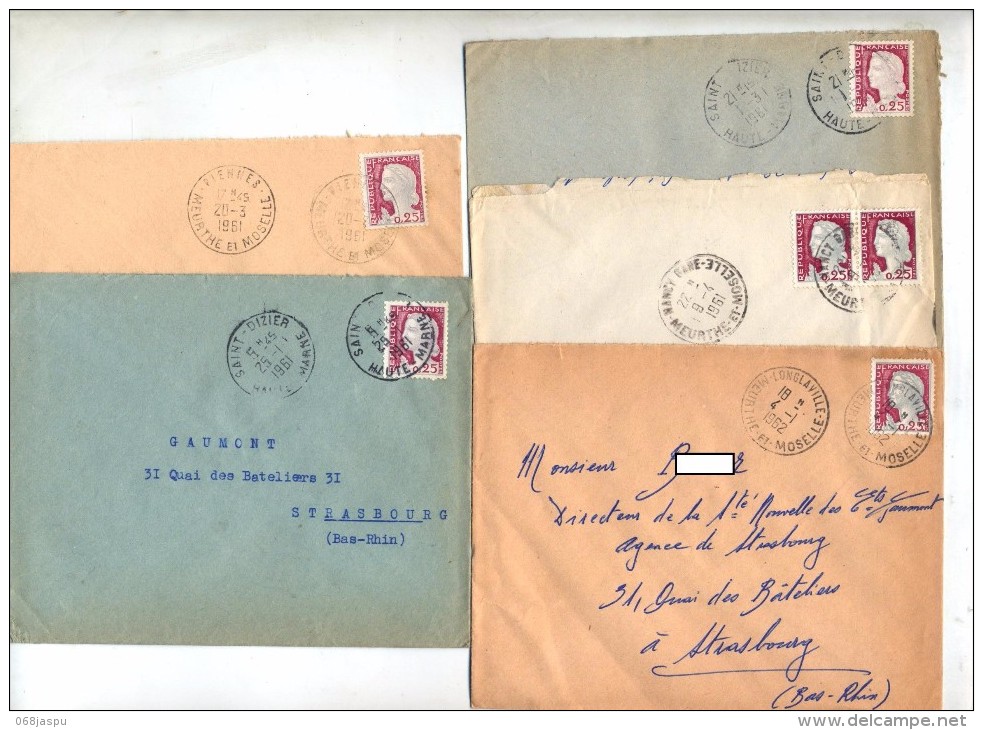 Lot  5 Lettre Cachet Meurthe-moselle, Haute-marne Sur Decaris Pour Film Gaumont - Cachets Manuels