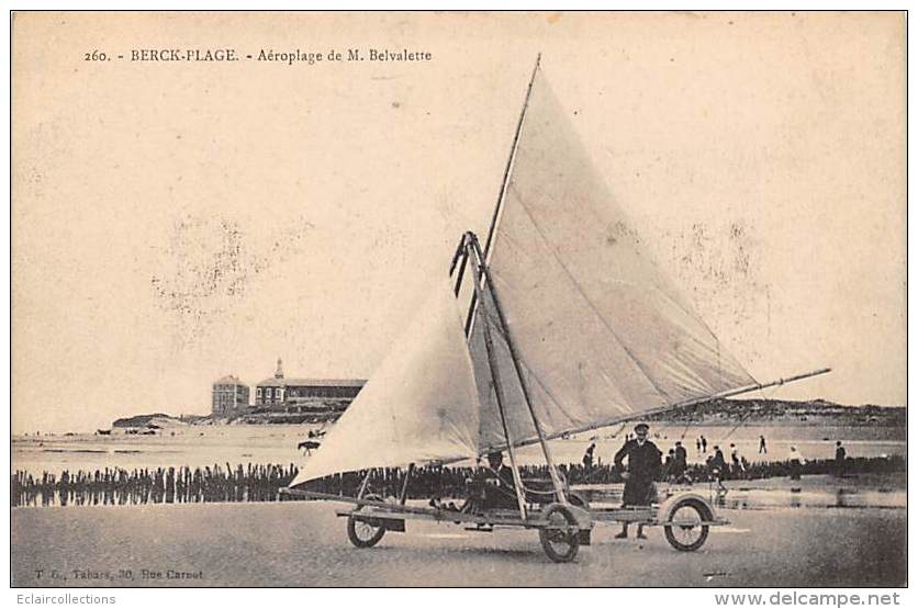 Sport.  Aéroplages Ou Chars A Voile :  Berch Plage  62   Aéroplage De M.Belvalette - Other & Unclassified