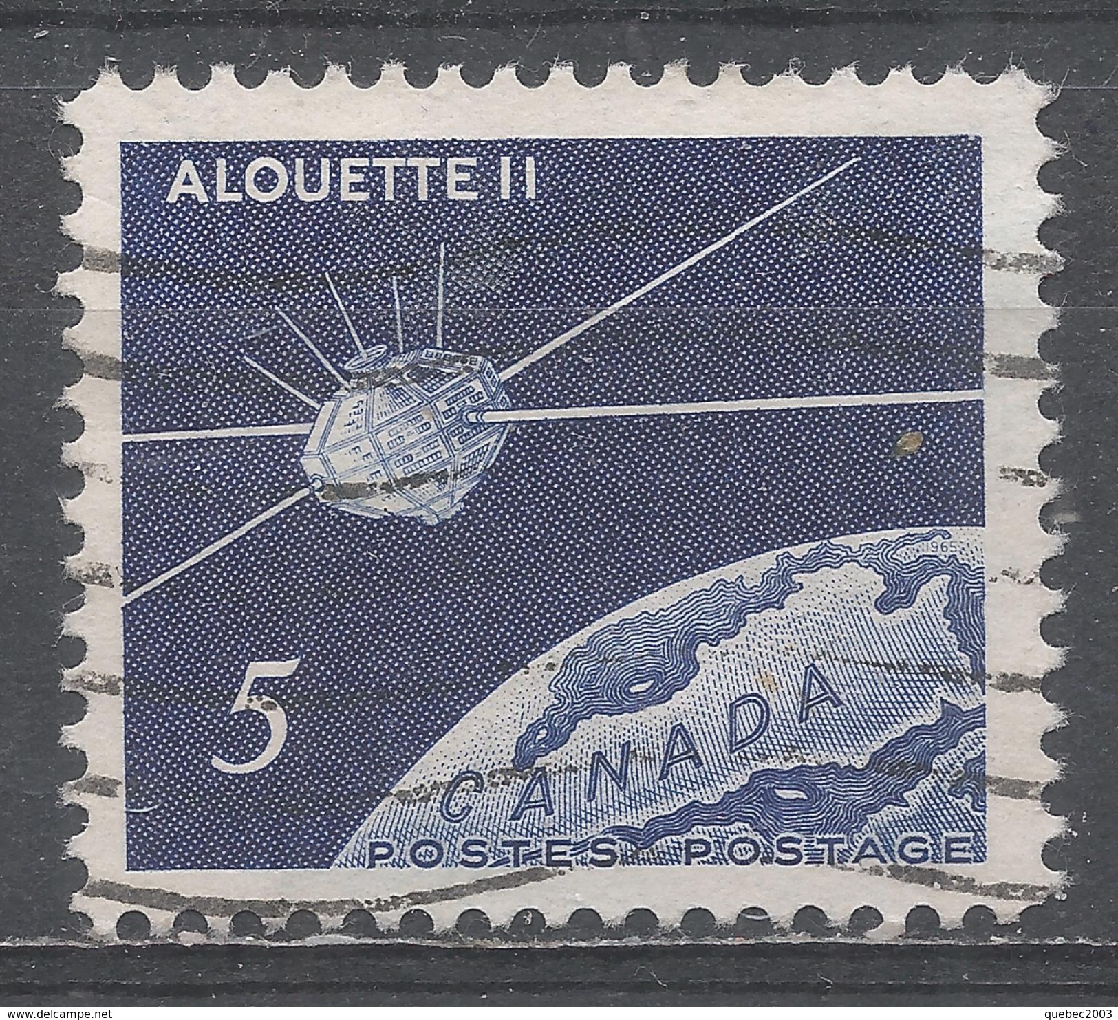 Canada 1966. Scott #445 (U) Satellite Alouette II Orbiting Globe ** Complet Issue - Oblitérés