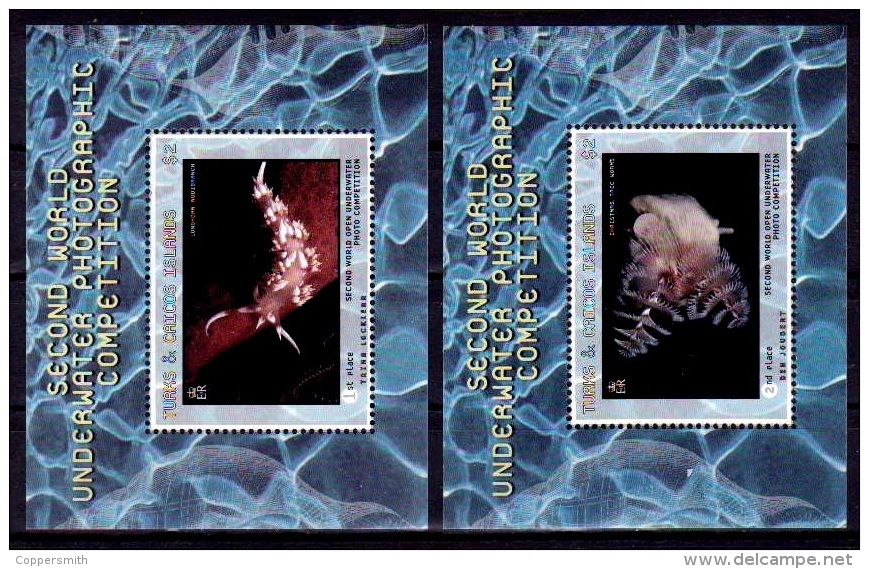 (013-14) Turks And Caicos  Under Water Photography Sheets / Bfs / Blocs  ** / Mnh Michel BL 187-88 - Turks And Caicos