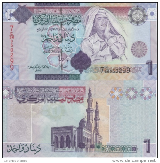 (B0033) LIBYA, 2009 (ND). 1 Dinar. P-71. UNC - Libye