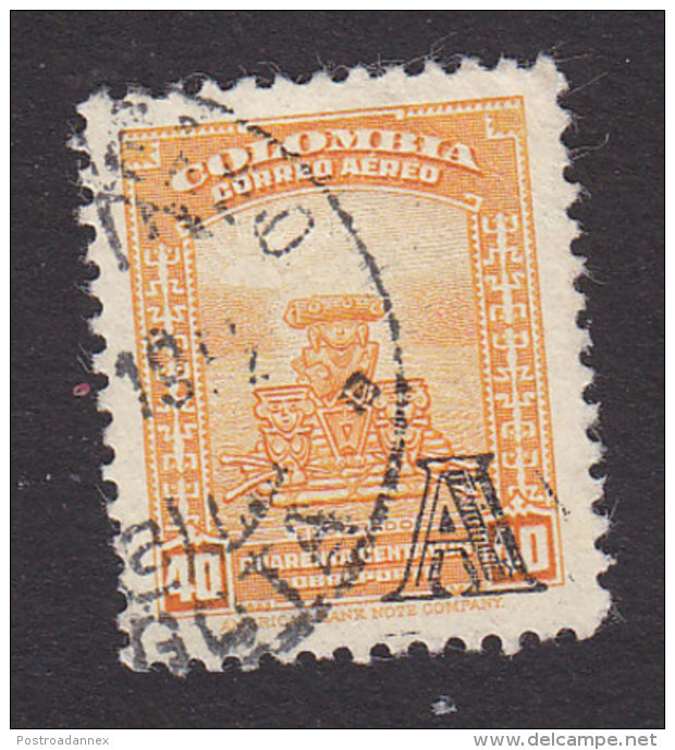 Colombia, Scott #C208, Used, Scene Of Colombia Overprinted, Issued 1951 - Colombie