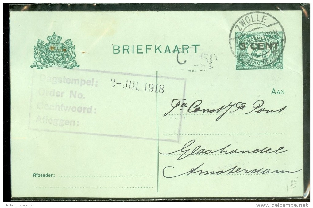 HANDGESCHREVEN BRIEFKAART VOORDRUK NVPH 55 Van ZWOLLE Naar AMSTERDAM (10476d) - Postal Stationery