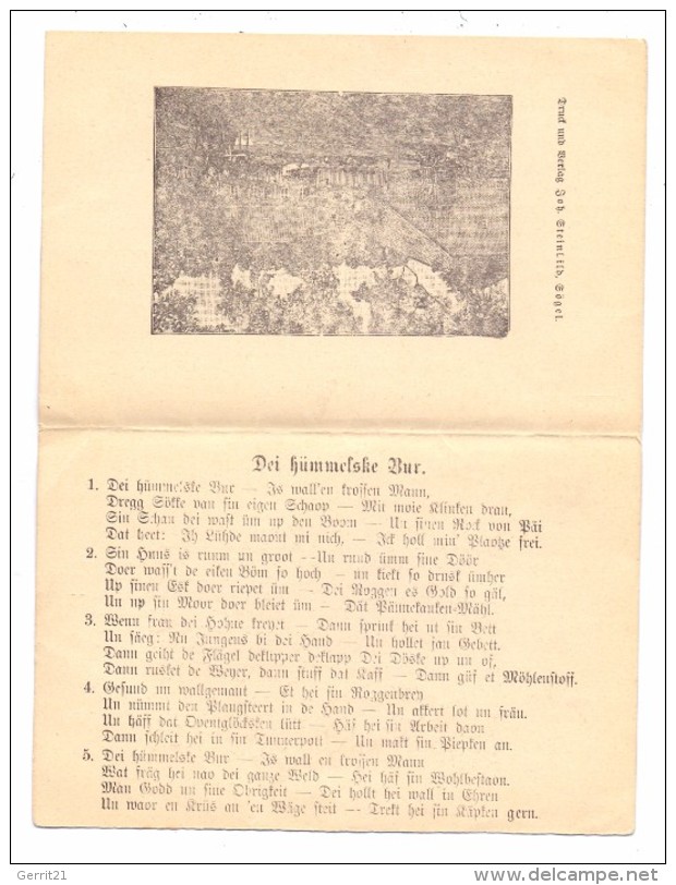 4475 SÖGEL, Lied Vom Hümmling, Klapp-Karte, 1920 - Meppen