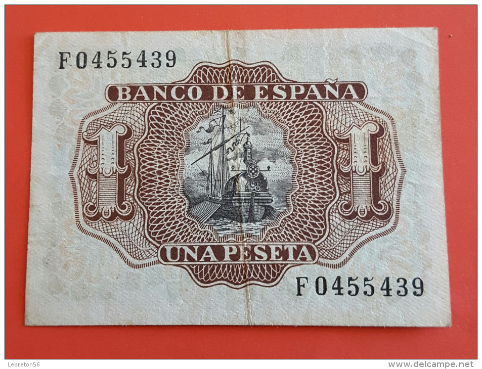 Banque D´ ESPAGNE UN  Pésétas Du 22 Juillet 1953 Joli Voir Les 2 Photos - 1-2 Peseten