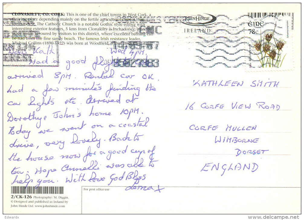 Clonakilty Bay, Cork, Ireland Postcard Posted 2007 Stamp - Cork