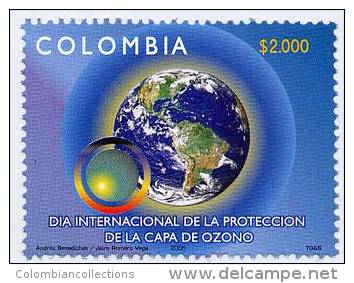 Lote 2371, Colombia, 2005, Selllo, Stamp, Capa De Ozono, Globo De La Tierra, Ozone Layer, Globe Terraqueo - Colombia