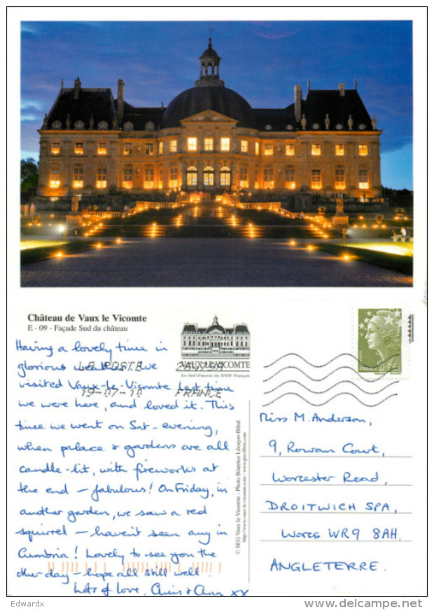 Château De Vaux-le-Vicomte , Seine-et-Marne , France Postcard Posted 2010 Stamp - Vaux Le Vicomte