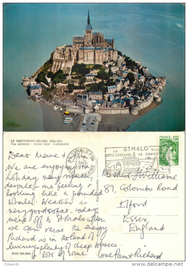 Le Mont Saint-Michel, Manche, France Postcard Posted 1979 Stamp - Le Mont Saint Michel