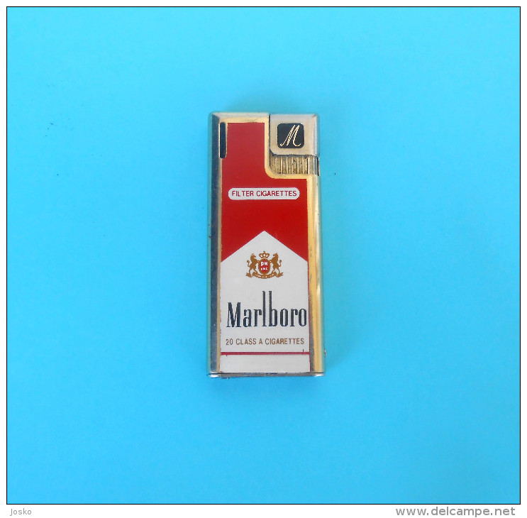 MARLBORO .... 20 Class A Cigarettes ... Vintage Gas Lighter * Old Essence Plus Légère Alte Benzinfeuerzeug Gasoline - Sonstige & Ohne Zuordnung