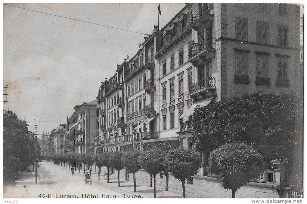 LUZERN &#8594; Hotel Beau-Rivage Anno 1913 &#9658;mit Feldpoststempel Bataillon No.41&#9668; - Lucerne