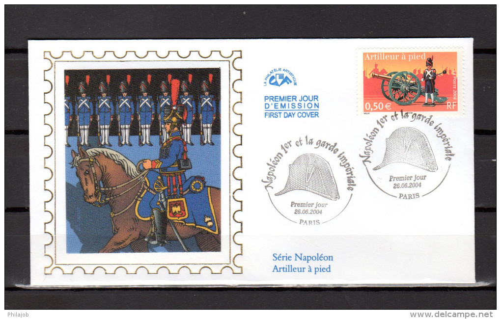 FRANCE 2004 : 6 Enveloppes 1er jour en Soie N° YT 3679 à 3684 " NAPOLEON ET LA GARDE IMPERIALE " en parf état ! FDC