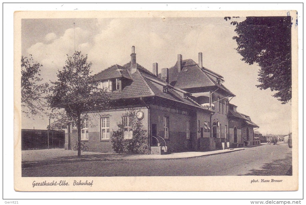 2054 GEESTHACHT, Bahnhof, Nadelloch, Rücks. Berieben - Geesthacht