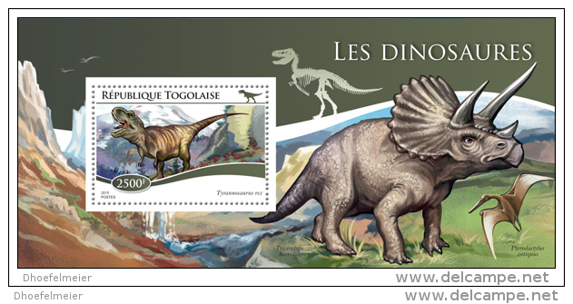 TOGO 2015 ** S/S Dinosaurs Dinosaurier Dinosaures A1518 - Prehistorics