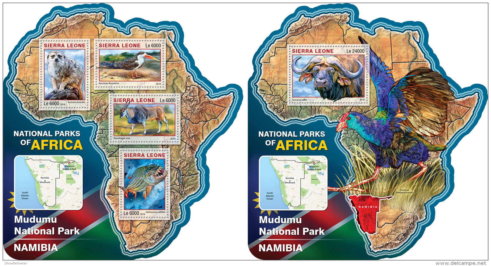 SIERRA LEONE 2016 ** Mudumu National Park Namibia M/S+S/S - OFFICIAL ISSUE - A1630 - Geography