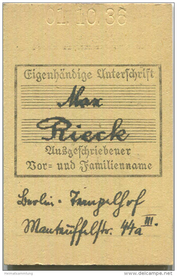 Berlin - Schülermonatskarte Zur Fahrt Auf Der Stadt- U. Ringbahn - 3. Klasse S-Bahnverkehr Preisstufe 2 1936 - Europa