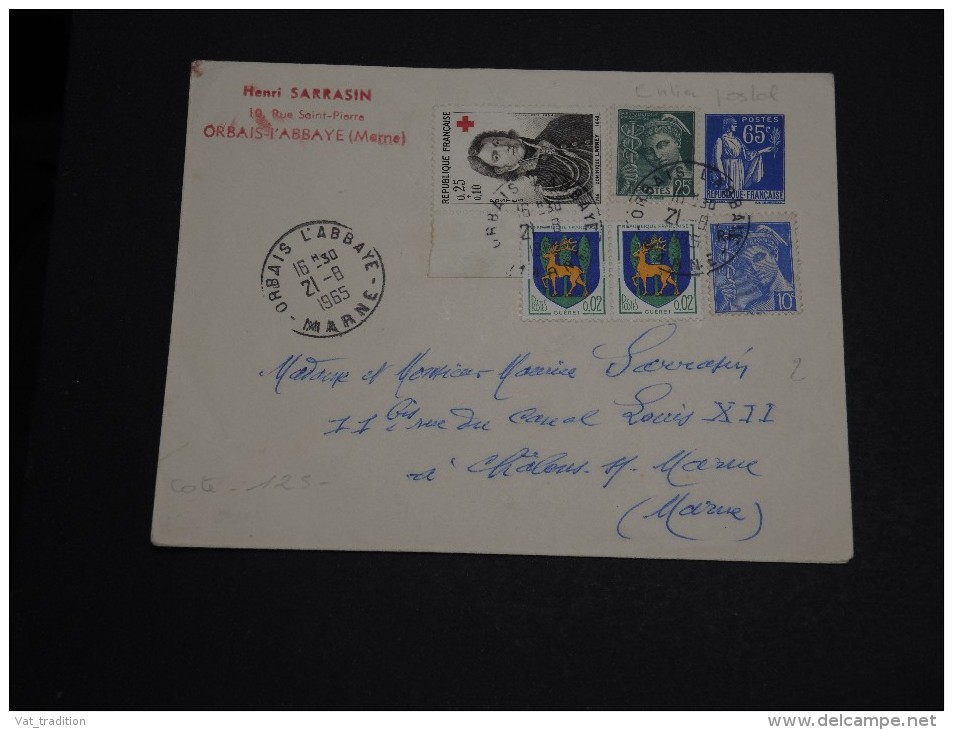 FRANCE - Entier Postal Type Paix + Complément ( Usage Tardif ) En 1965 - A Voir - L 1045 - Standard- Und TSC-Briefe (vor 1995)