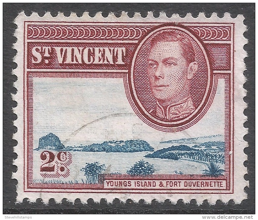 St Vincent. 1949-52 KGVI. New Currency. 2c Used. SG 165 - St.Vincent (...-1979)