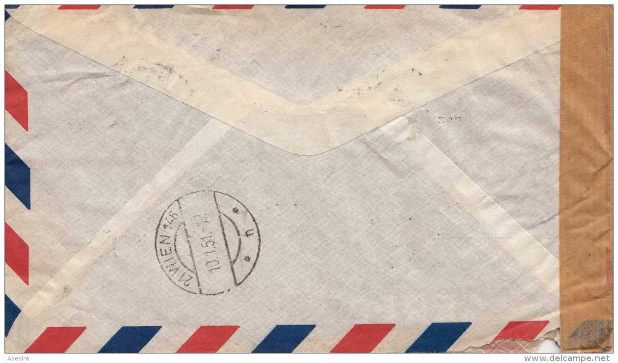 BOLIVIEN 1950 - 3 Fach Frankierung Auf FP-Zensur-Brief Gel.v.La Paz &gt; Wien XXI - Bolivien