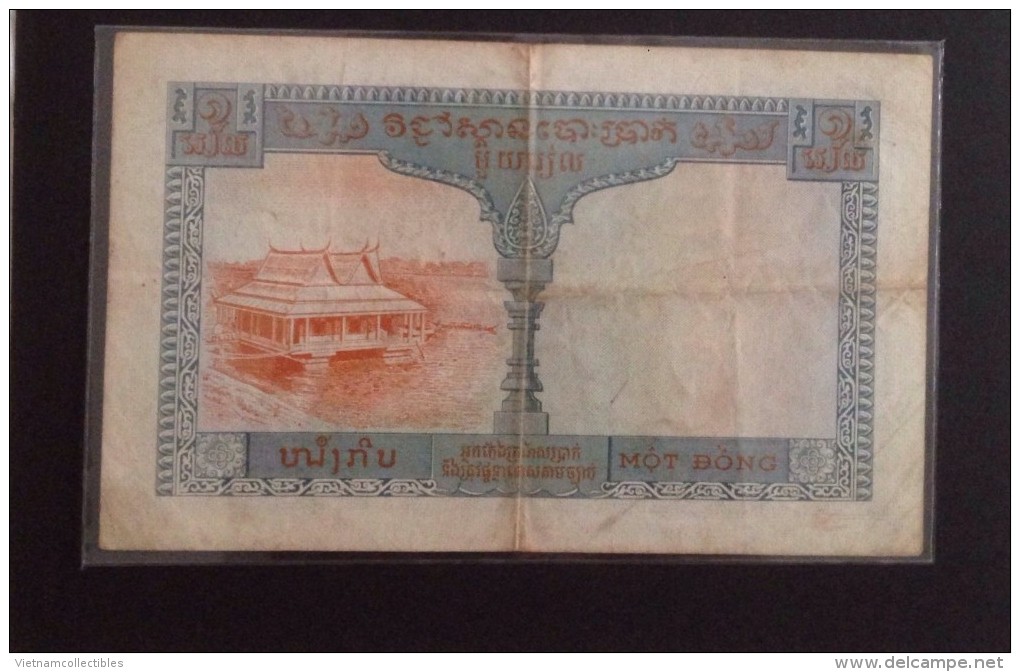 French Indochine Indochina Vietnam Viet Nam Laos Cambodia 1 Piastre VF Banknote 1954 - Pick # 94 / 02 Photos - Indocina