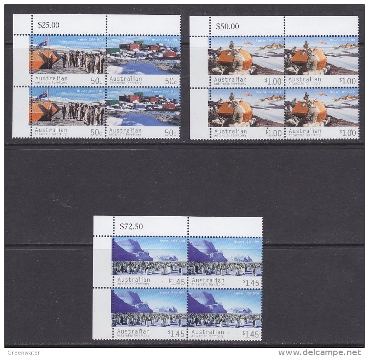 AAT 2004 50th Anniversary Base Mawson 4v (1.00+1.45$ Bl Of 4, 50c 2x2v)  ** Mnh (31579) - Unused Stamps