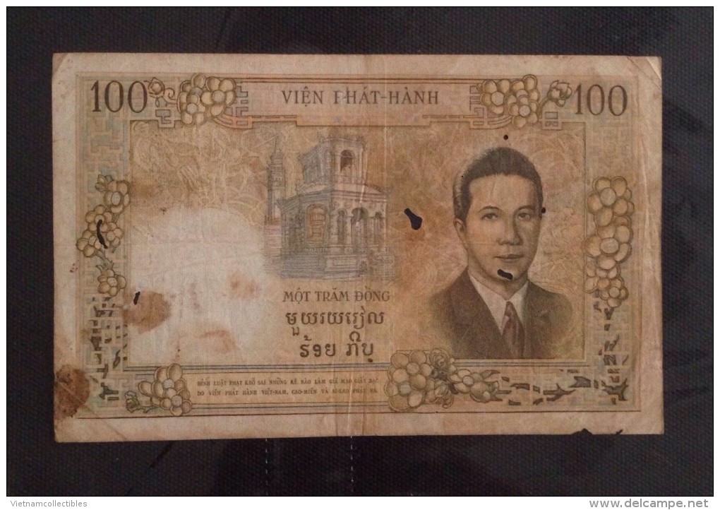 Indochine Indochina Viet Nam Vietnam Laos Cambodia 100 Piastres Banknote 1953 - P#108/ 02 Images - Indochina