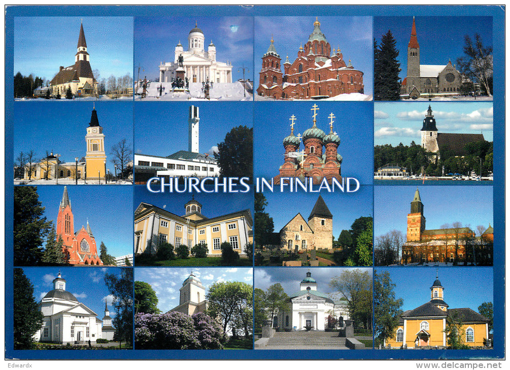 Churches, Finland Postcard Posted 2014 Stamp - Finlande