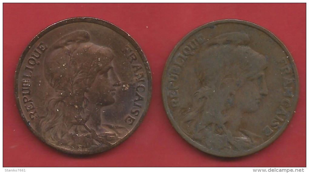 DEUX MONNAIES 10 CENTIMES DANIEL- DUPUIS 1911 1913 - Andere & Zonder Classificatie