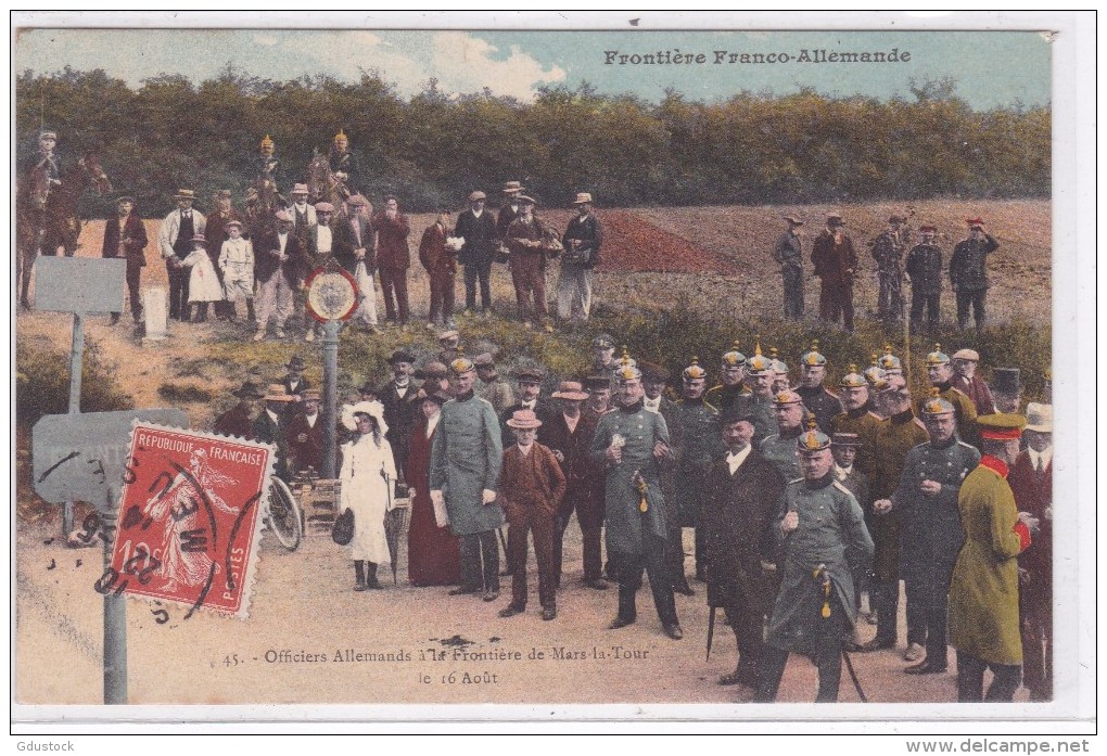 Officiers Allemands à La Frontière De Mars-la-Tour Le 16 Août - Douane