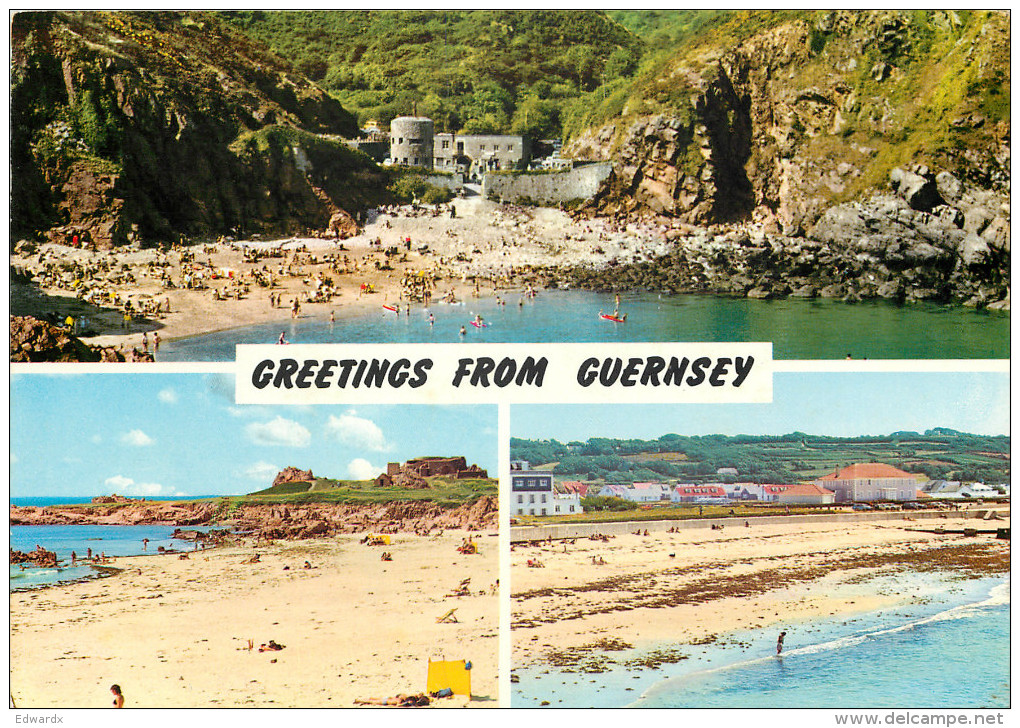 Multiview, Guernsey Postcard Posted 1987 Stamp - Guernsey