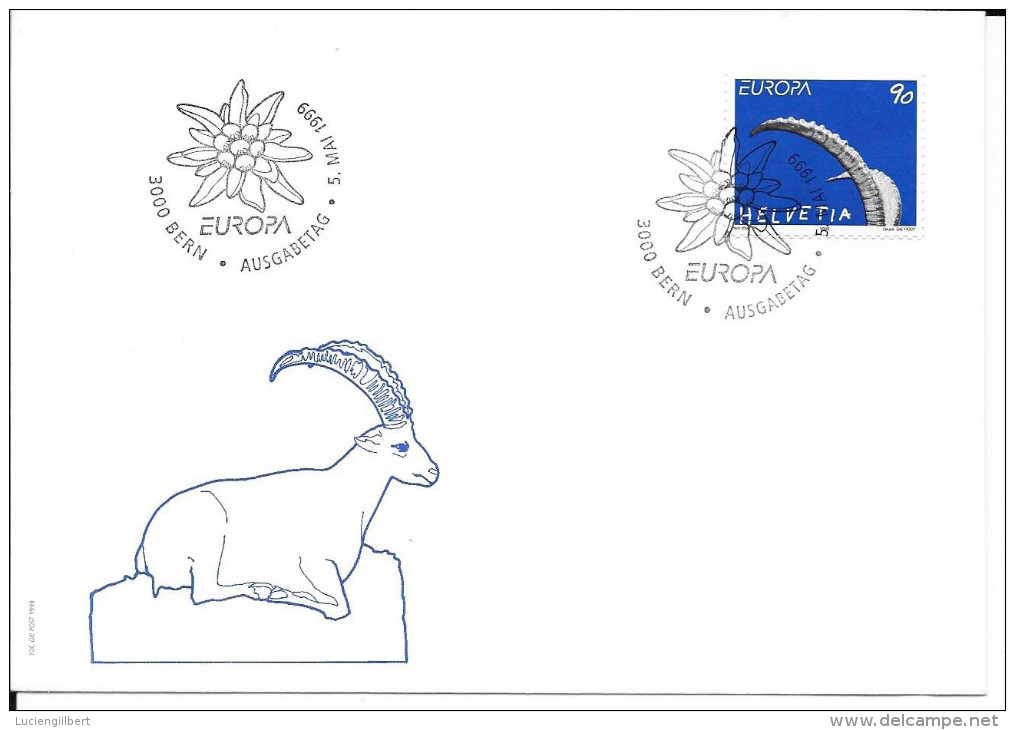 N°  1613   EUROPA  SUISSE   -   1999  -  FDC - FDC