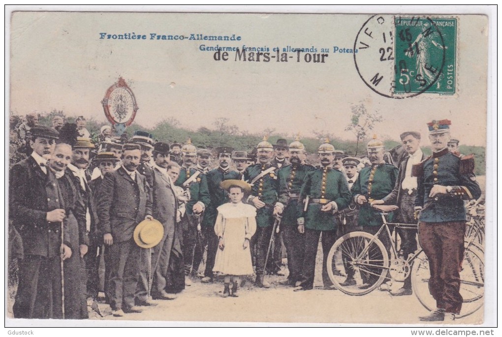 Frontière Franco-Allemande - Gendarmes Français Et Allemands Au Poteau De Mars-la-Tour - Douane