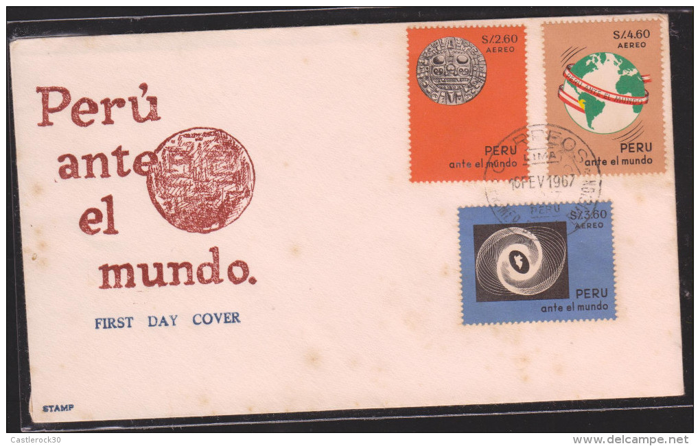 O) 1967 PERU, PERU BEFORE THE WORLD,MAP, FDC XF - Perù