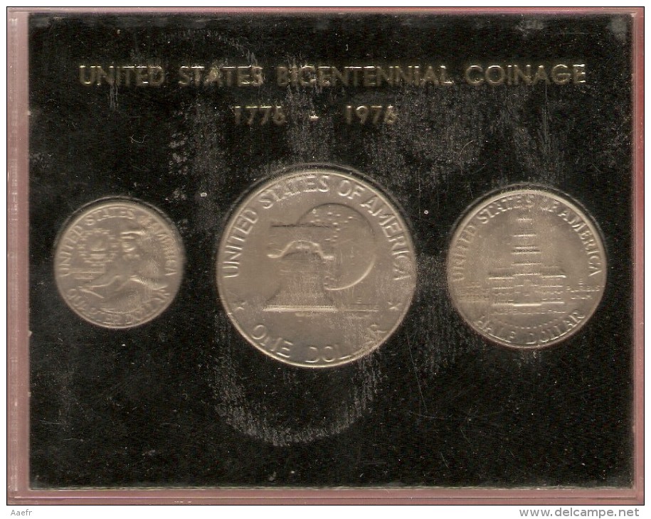 BICENTENNIAL COINAGE 1776 - 1976 1/4, 1/2, 1 Dollar - Set De 3 Pièces - Münzsets