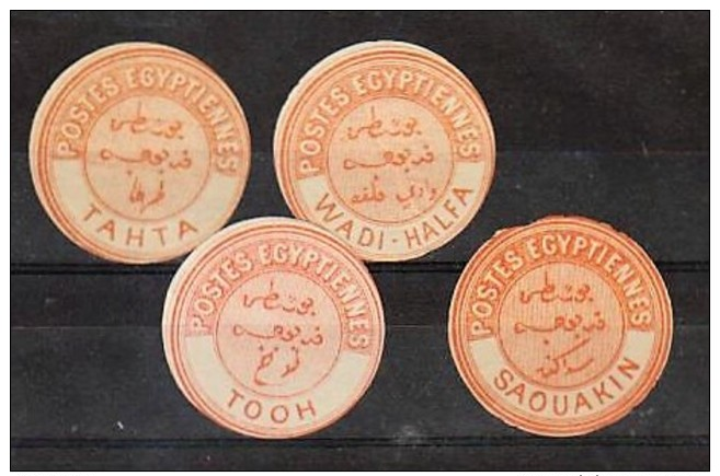 Egypt: Inter-postal Labels. Selection Of 4; Tahta,Wadi-Halfa, Tooh, Saoukin. - Ungebraucht