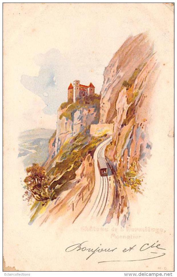 Publicité: Thème: Affiche. Illustrée    Chateau De L'Ermitage  Monnetier  Suisse - Publicité