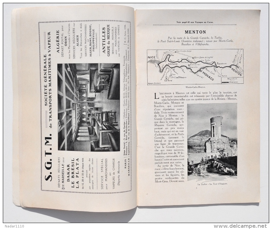 Les PLUS BEAUX SITES De La CÔTE D'AZUR - AUTOCARS VOYAGES DUCHEMIN 1926 / Nice, St-Raphaël, Menton, San Remo, Corse, Etc - Autres & Non Classés