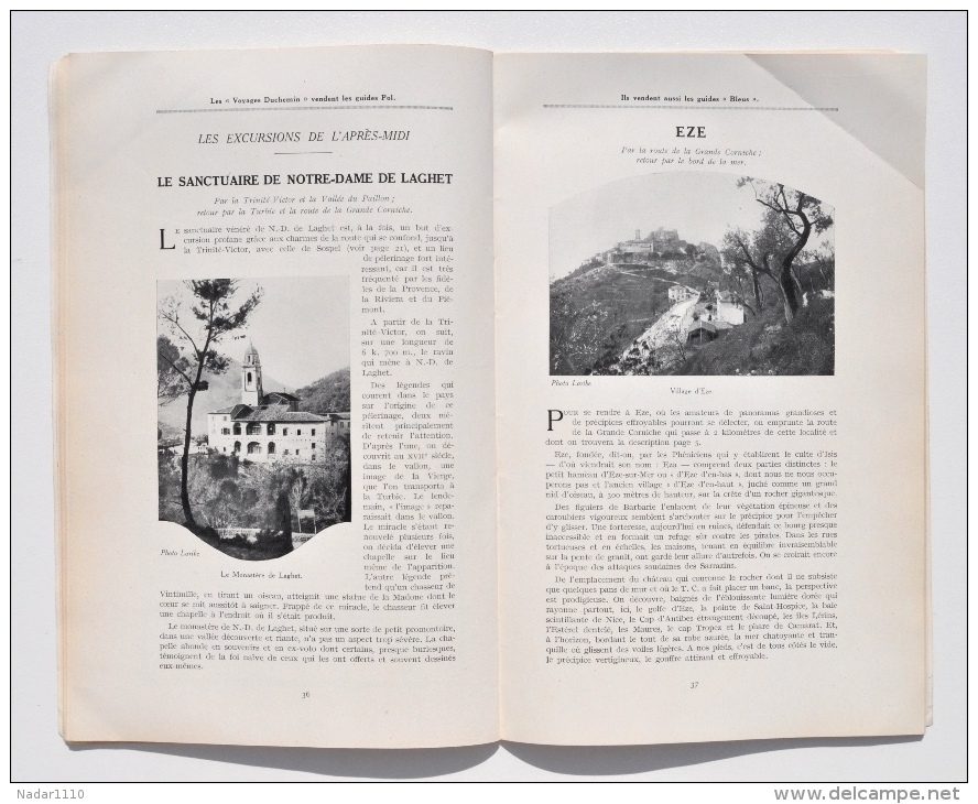 Les PLUS BEAUX SITES de la CÔTE D'AZUR - AUTOCARS VOYAGES DUCHEMIN 1926 / Nice, St-Raphaël, Menton, San Remo, Corse, etc