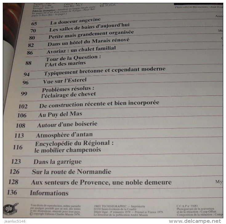 Art Et Décoration N°217, Novembre-décembre  1979. Salles De Bains. Mobilier Champenois. - Huis & Decoratie