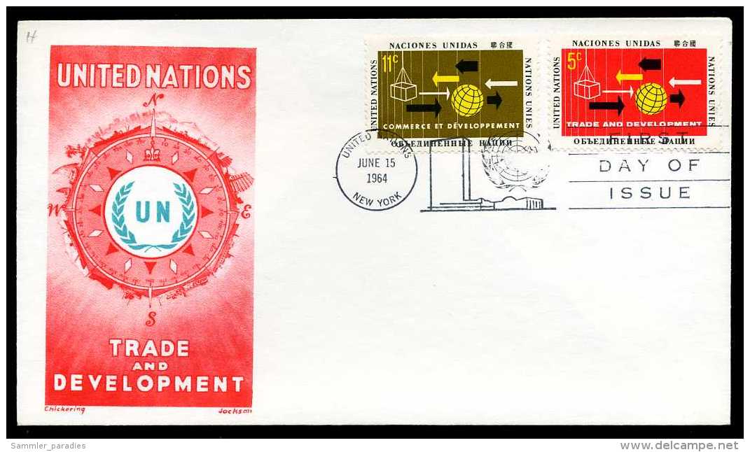 38747) UNO New York - FDC - Michel 140 / 141 - Handel Und Entwicklung - FDC