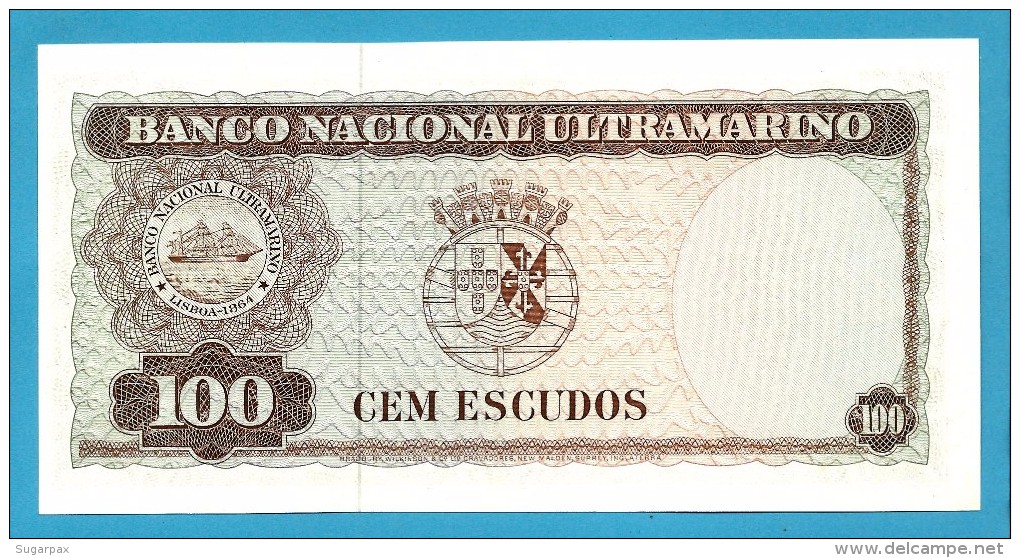 TIMOR - 100 ESCUDOS - 25.4.1963 - UNC - P 28 - Sign. 8 - REGULO D. ALEIXO - PORTUGAL - Timor