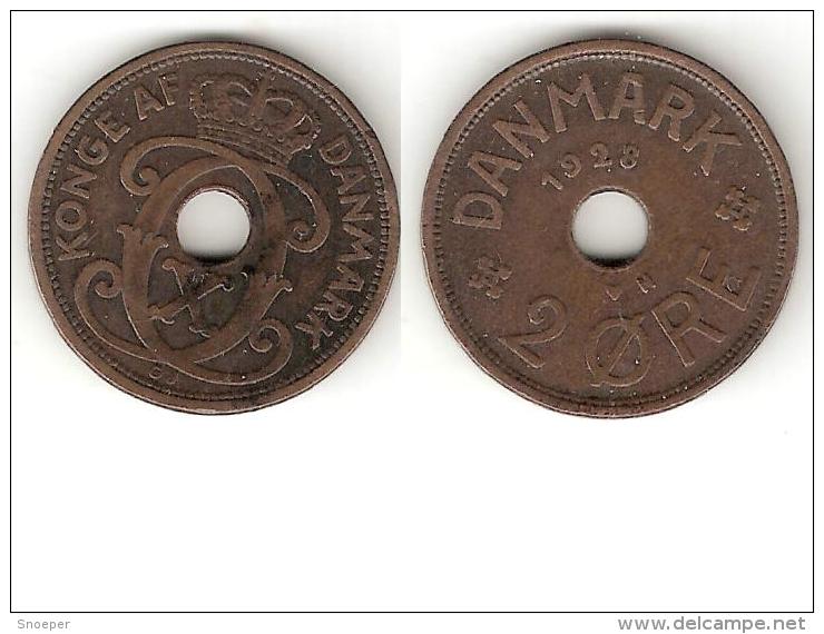 Denmark 2 Ore 1928  Km827.2  Vf+ - Denemarken