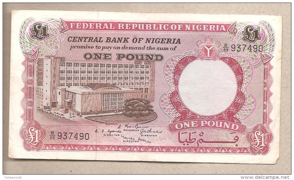 Nigeria - Banconota Circolata Da 1 Sterlina P-8a - 1967 #19 - Nigeria