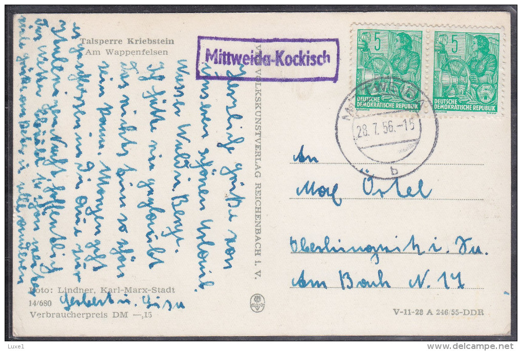 GERMANY , MITTWEIDA - KOCKISCH ,  OLD  POSTCARD - Mittweida