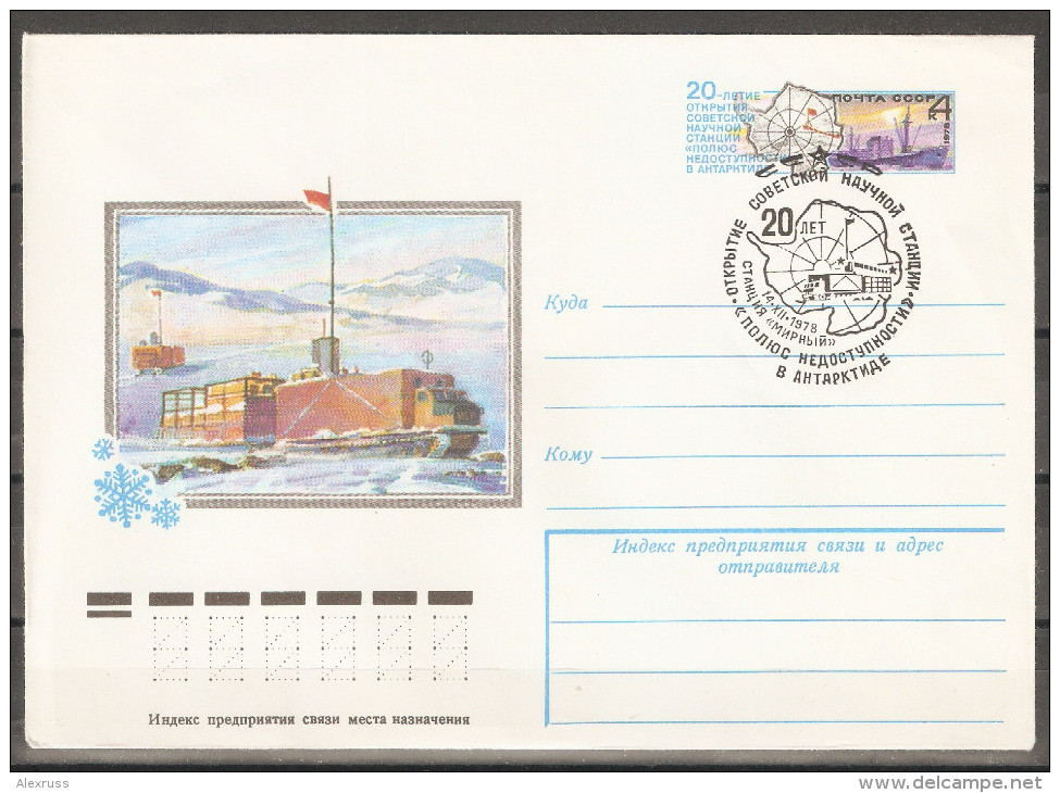 Russia/USSR 1978, Postal Cover, Opening Of "Mirny" Science Station In Antarctica, Special Cancellation - Research Stations